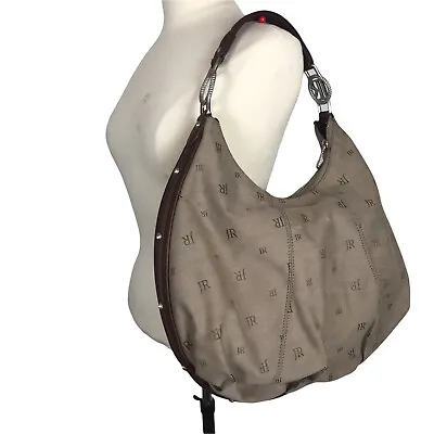 Judith Ripka Vintage Y2K Hobo Bag Signature Shoulder Bag Purse Beige • $27.99