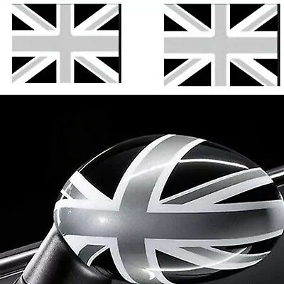 A Pairs Union Jack Black UK Flag Vinyl Sticker For BMW Mini Cooper Mirror Covers • $19.36