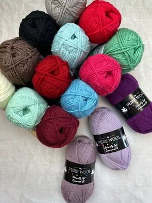 Cygnet Pure Wool Naturally Soft Superwash DK 50g Ball For Crochet Knitting Yarn • £2.75