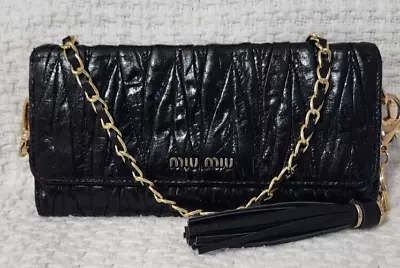 Miu Miu Matelasse Leather Wallet On Chain Cute • $230