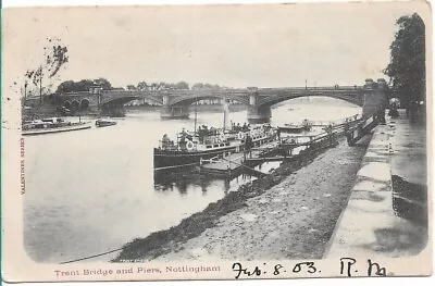 £1.79 • Buy NICE RARE OLD POSTCARD - TRENT BRIDGE AND PIERS - NOTTINGHAM 1903 Valentines
