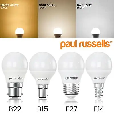 LED 40W Golf Ball Mini Globe Dimmable Bulbs Warm Cool Day White B22 B15 E27 E14 • £6.49