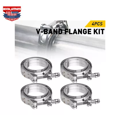 3  V-Band Flange & Clamp Kit Male/Female With Ridge Stainless Steel X4 • $43.89