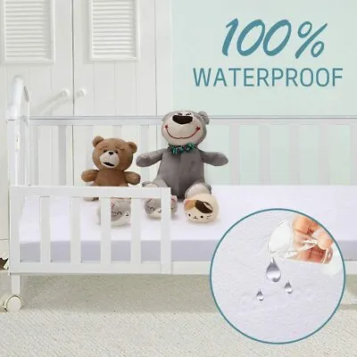Cot Bed Waterproof Mattress Protector 140x70cm 100% Terry Fitted Sheet Cover. • £8.99