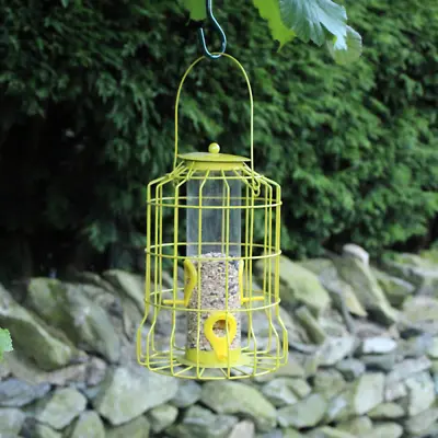 £10.99 • Buy Hanging Bird Feeder Seed Feeding Station Squirrel Guard Garden Yellow Large 