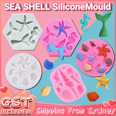 $5.99 • Buy 3D Sea Shell Silicone Fondant Mould Cake Sugar Craft Starfish Icing Baking Mold