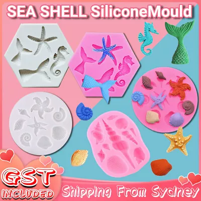 3D Sea Shell Silicone Fondant Mould Cake Sugar Craft Starfish Icing Baking Mold • $4.45