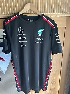 MERCEDES AMG PETRONAS F1 Team Black T-shirt  Size L - Perfect Condition • £25