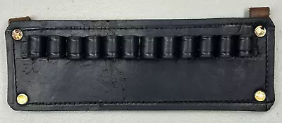 Vintage .38 Leather Ammunition Ammo Cartridge Belt Slide 12 Loops Black & Brown • $14.95