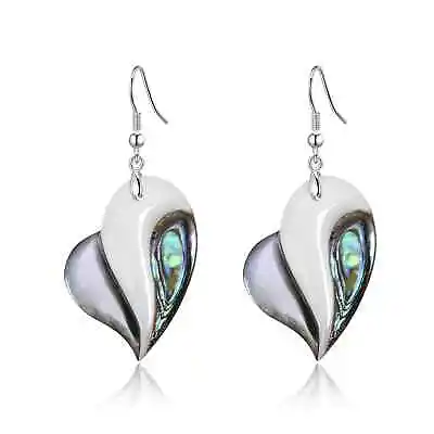 Abalone Shell Heart Drop Earrings By Philip Jones • £5.99