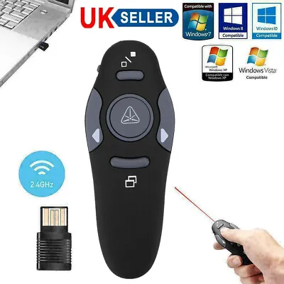 £7.29 • Buy Power Point Presentation Remote Wireless USB PPT Presenter Laser Pointer Clicker