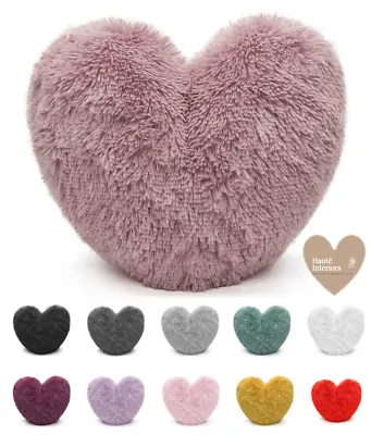 £12.99 • Buy Fluffy Shaggy Heart Cushion Plush Faux Fur Cushion 38 X 38cm