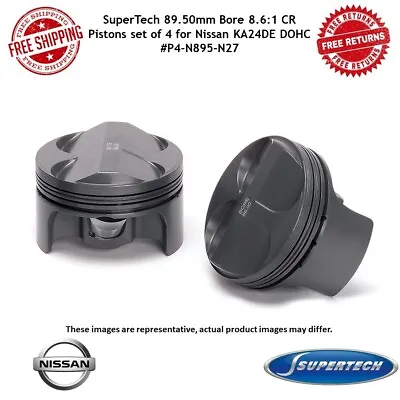 SuperTech P4-N895-N27 89.50mm Bore 8.6:1 CR Pistons Set Of 4 For KA24DE DOHC • $566.90