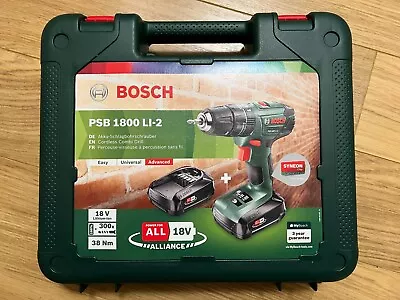 £88 • Buy Bosch Home And Garden Cordless Combi Drill PSB 1800 LI-2 (2 Batteries- 18 Volt )