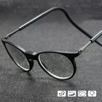 New Magnetic Click Front Connect Reading Eyeglasses Full Rim Glasses Folding • $16.39