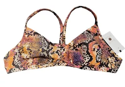 Shade & Shore Women's T Back Bralette Bikini Top - Pink Snake Print - • $30