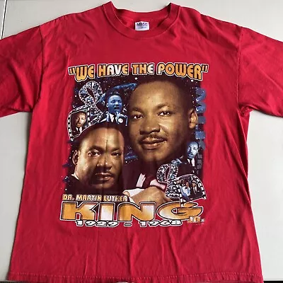 Vintage Martin Luther King Jr Rap T Shirt Size XL Red BLM Memorial M&O Knits EUC • $59.95