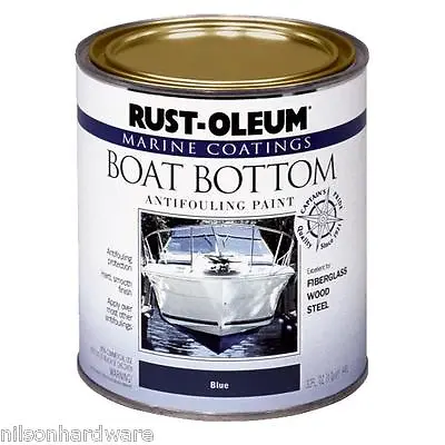 (4)-Qt Blue RustOleum Marine Boat Bottom Antifouling Satin Paint 207013 • $369.99