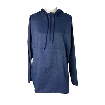 Adidas Men’s Windbreaker Jacket Blue  Long Sleeve Hooded Pullover XL  • $43.47