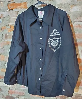 Quaker Factory Black Button Up Shirt Womens Plus Size 2x Top • $5.08