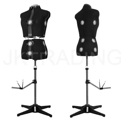  JKCrafts Adjustable 8 Part Dressmakers Dummy Mannequin Dress Form SZ 8-14 Black • $231.17