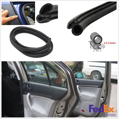 118'' Push-on Weatherstrip Car Door Edge Rubber Steel Sealing Strip Reduce Noise • $24.15