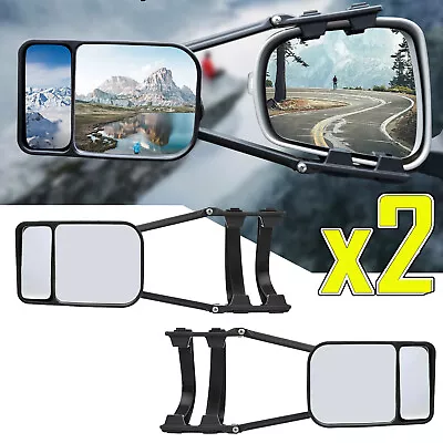 2X ADJUSTABLE Trailer Dual Tow Mirror Extension Universal Car Blind Spot W/Strap • $43.99