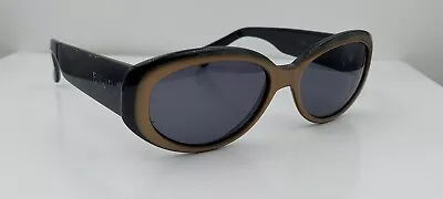 Vintage Escada F008 Black Beige Oval Sunglasses France FRAMES ONLY • $20.40