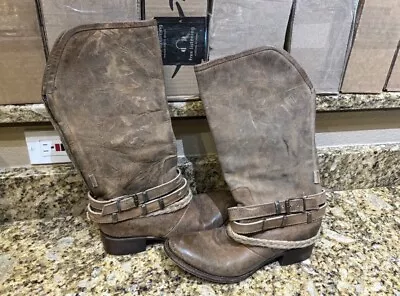 FREEBIRD By STEVEN DROVE/DROVERDistressed Leather BOOT Stone Women Size 9 NICE • $99.99