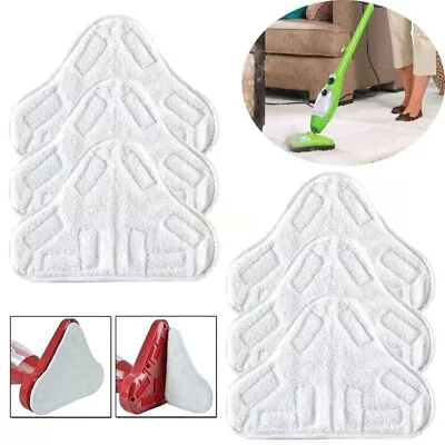 Stick On White Washable Cleaning Pads Microfiber For X5 Steam Mop H20 H2O • $13.29