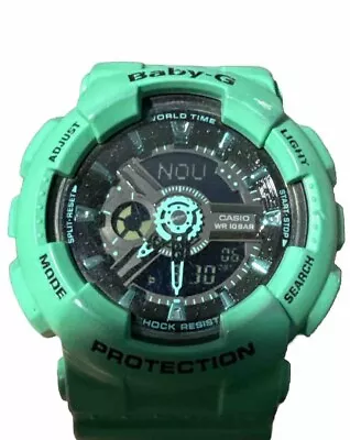 Casio Baby-G BA-111-3A Turquoise Watch World Time LED Backlight Ana-digi Chrono • $70