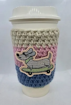 £3.50 • Buy Dachshund Skater Drink Coffee Cup Cozy, Cosy, Reusable Coffee Sleeve