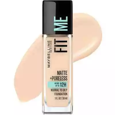 Maybelline Fit Me Matte + Poreless Liquid Foundation 112 Natural Ivory 1 Fl Oz • $8