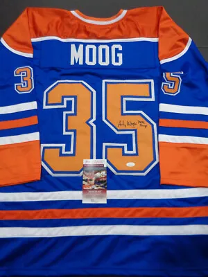 Andy Moog Autographed Custom Edmonton Oilers Style Jersey W/JSA COA • $89.99
