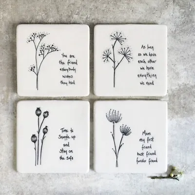 £5.70 • Buy Sentimental Porcelain Coasters By East Of India - Sold For Hospice
