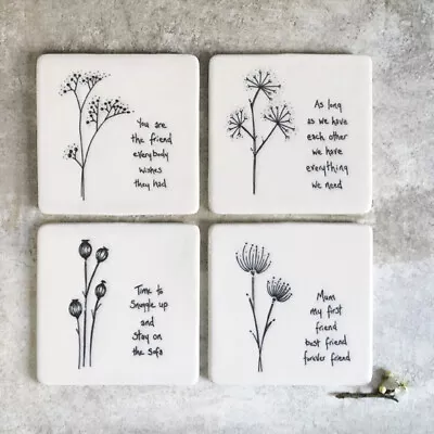 Sentimental Porcelain Coasters By East Of India - Sold For Hospice • £1.75