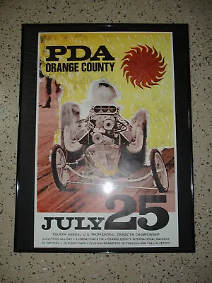 Vintage Drag Race Poster - Reprint - Pda Orange County Dragstrip • $16