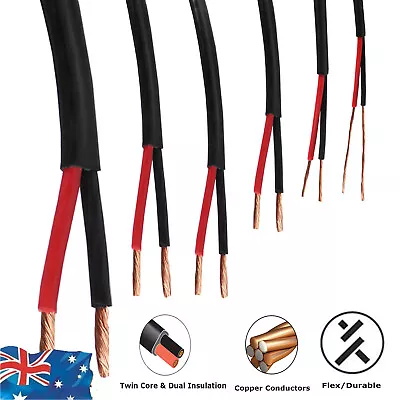 $15.99 • Buy Twin Core Wire 1.5mm 2.5mm 4mm 6mm 10mm 6BS Cable 2 Sheath Automotive Caravan