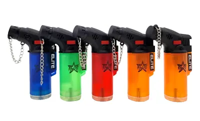 Elite Brands USA Mini Torch Butane Gas Refillable Lighters Bulk Pack Of 5 • $14.24