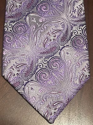 Van Heusen Purple Pink Gray Hand Made 100% Silk Men’s Neck Tie Made In China • $15.99