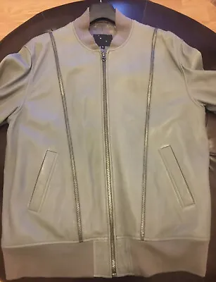 Ymc Men Grey Leather Jacket • £500