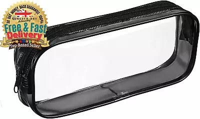 Black Clear Pencil Case Clear Plastic Pencil Case Clear Exam Pen Pencil Case Ba • £6.09