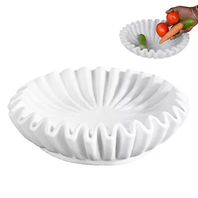 Marble Ruffle Bowl Fluted Bowl Scal-lop Bowl Ripple Bowl Fluted Bowl Decor • $65.06