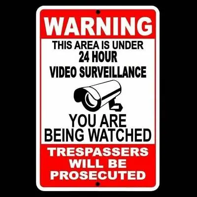 Warning This Property Under 24 Hour Video Surveillance Sign / Decal  Security • $10.37