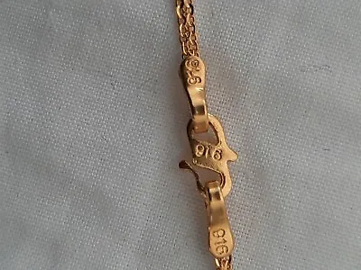 New 22ct 916 Gold Chain 2.1gram Stamped 916 14.5 Inch Long • £260