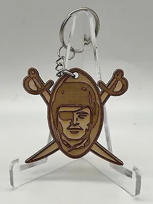 Las Vegas Raiders Oakland LA AFL NFL Wood Laser Engraved & Cut Keychain Car Auto • $5.50