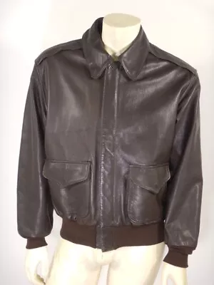 COOPER A-2 Goatskin Leather Bomber Flight Jacket Brown Size 42 Regular • $275