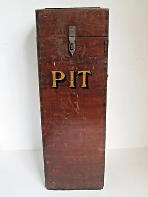 Antique English Tall Wood Ballot Box  PIT  • $250