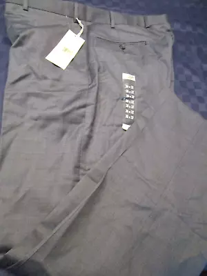 Nwt Enzo Mantovani Italy Reda Super 110's Wool Flat Dress Pants Gray Micro 36x32 • $44.99