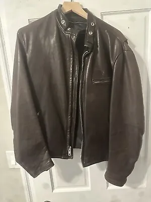 Schott NYC 141 Sz 44 Brown Leather Jacket • $280